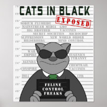 Gatos en el diseño negro 2 del poster