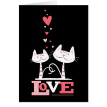 Gatos en la tarjeta del día de San Valentín linda 