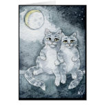 Gatos en tarjeta de felicitación del amor