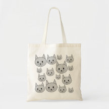 Gatos grises felices bolsas lienzo