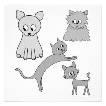 Gatos grises invitacion personal 
