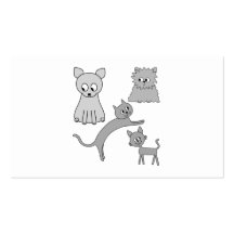 Gatos grises plantillas de tarjeta de negocio