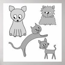 Gatos grises poster
