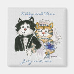 Gatos lindos del dibujo animado que casan reserva 