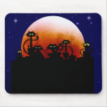 Gatos negros en una cerca Mousepad Tapetes De Raton