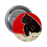 Gatos negros y blancos del estilo del art déco en  pin