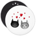 Gatos negros y grises lindos, con los corazones pin