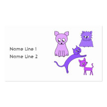 Gatos púrpuras plantilla de tarjeta de negocio