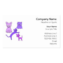Gatos púrpuras plantilla de tarjeta de negocio