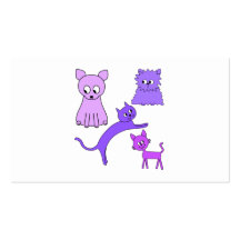 Gatos púrpuras tarjetas de visita