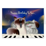 Gatos que juegan el piano felicitación