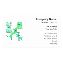 Gatos verdes tarjeta de negocio