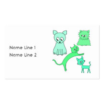 Gatos verdes tarjeta de visita