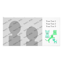 Gatos verdes tarjeta fotografica personalizada