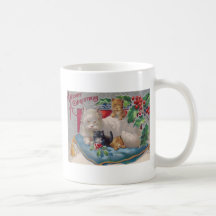 Gatos y acebo taza de café