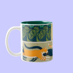 Gatos y flores de Nouveau del arte tazas
