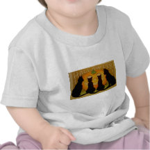 Gatos y Jack O'Lantern de Halloween del vintage Camisetas