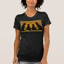 Gatos y Jack O'Lantern de Halloween del vintage Camiseta