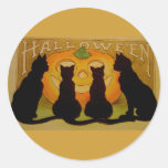 Gatos y Jack O'Lantern de Halloween del vintage Etiquetas