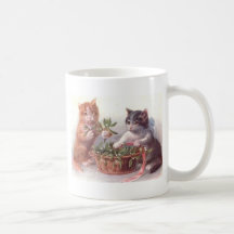 Gatos y muérdago tazas