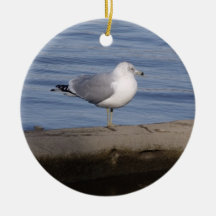 Gaviota cargada en cuenta anillo adorno de navidad