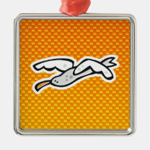 Gaviota linda; Amarillo-naranja Adornos De Navidad