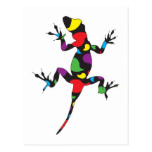 Gecko multicolor de Paisley Tarjeta Postal
