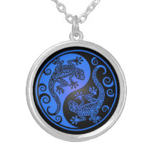 Geckos azules y negros de Yin Yang Collar