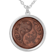 Geckos de piedra ásperos de Brown Yin Yang Collar Personalizado