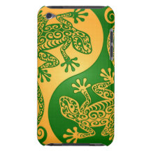 Geckos verdes y amarillos de Yin Yang Case-Mate iPod Touch Cárcasa