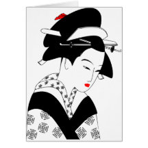 Geisha japonés tarjeta
