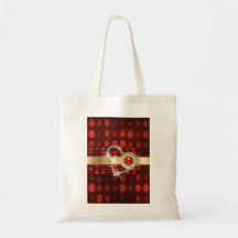 Gemas chispeantes del corazón rojo del diamante bolsas