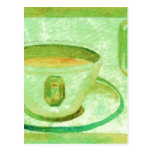 Gemas del café - arte esmeralda del café de Cricke Postal