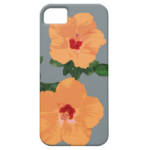 Gemelos anaranjados del hibisco iPhone 5 Case-Mate cárcasas