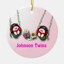 Gemelos del chica ornamentos de navidad