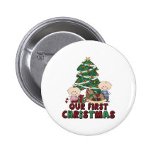 Gemelos muchacho y navidad del chica primer pin