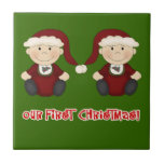 Gemelos:  Nuestro primer navidad adaptable azulejos