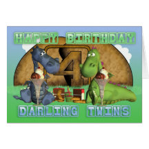 Gemelos queridos del feliz cumpleaños, pares de dr tarjetas