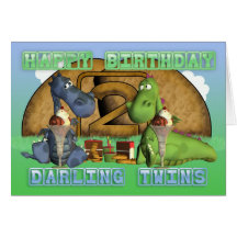 Gemelos queridos del feliz cumpleaños, pares de dr felicitaciones