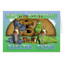 Gemelos queridos del feliz cumpleaños, pares de dr tarjetas