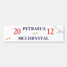 Gen. Petraeus y Gen. McChrystal para el presidente Pegatina De Parachoque