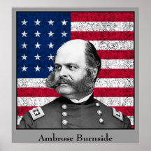 General Burnside y la bandera Poster