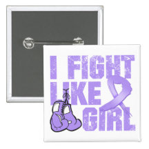 General Cancer I Fight Like un chica (Grunge) Pin