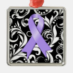 General Cancer Ribbon Deco Noir Adorno De Navidad