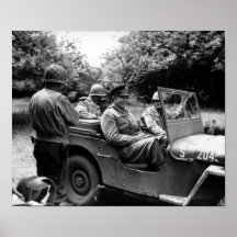 General Eisenhower In A Jeep -- WWII Impresiones