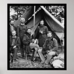 General George Stoneman y personal en los robles j Posters