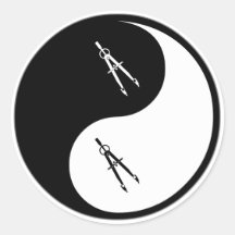 Genio civil de Yin Yang Pegatinas Redondas