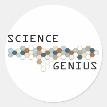 Genio de la ciencia etiquetas redondas