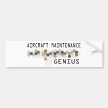 Genio del mantenimiento de aviones pegatina de parachoque