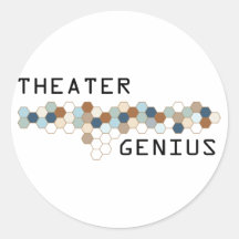 Genio del teatro etiquetas redondas